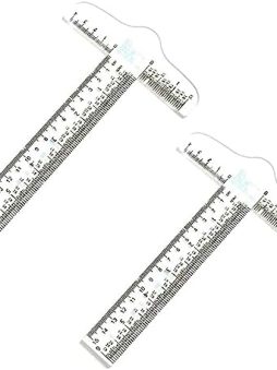 2pcs T Square Ruler 6 Inches Clear Acrylic T-Square Ruler, Drafting Tools, Drafting T Square, T Ruler Transparent for Crafting and Drafting